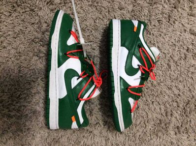 Off-White × Nike Dunk Low "White/Pine Green"