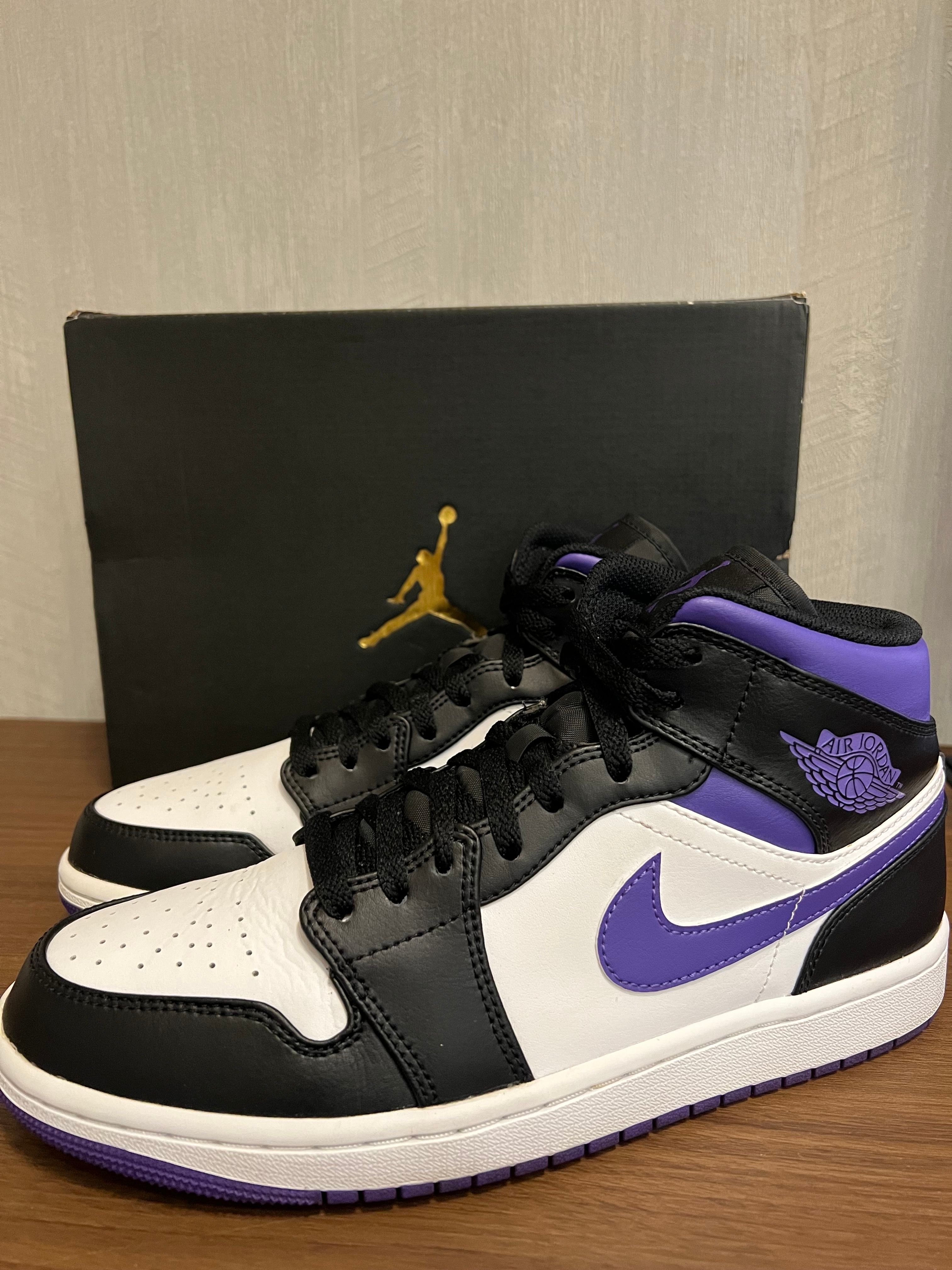Nike Air Jordan 1 Mid "Black/Court Purple"