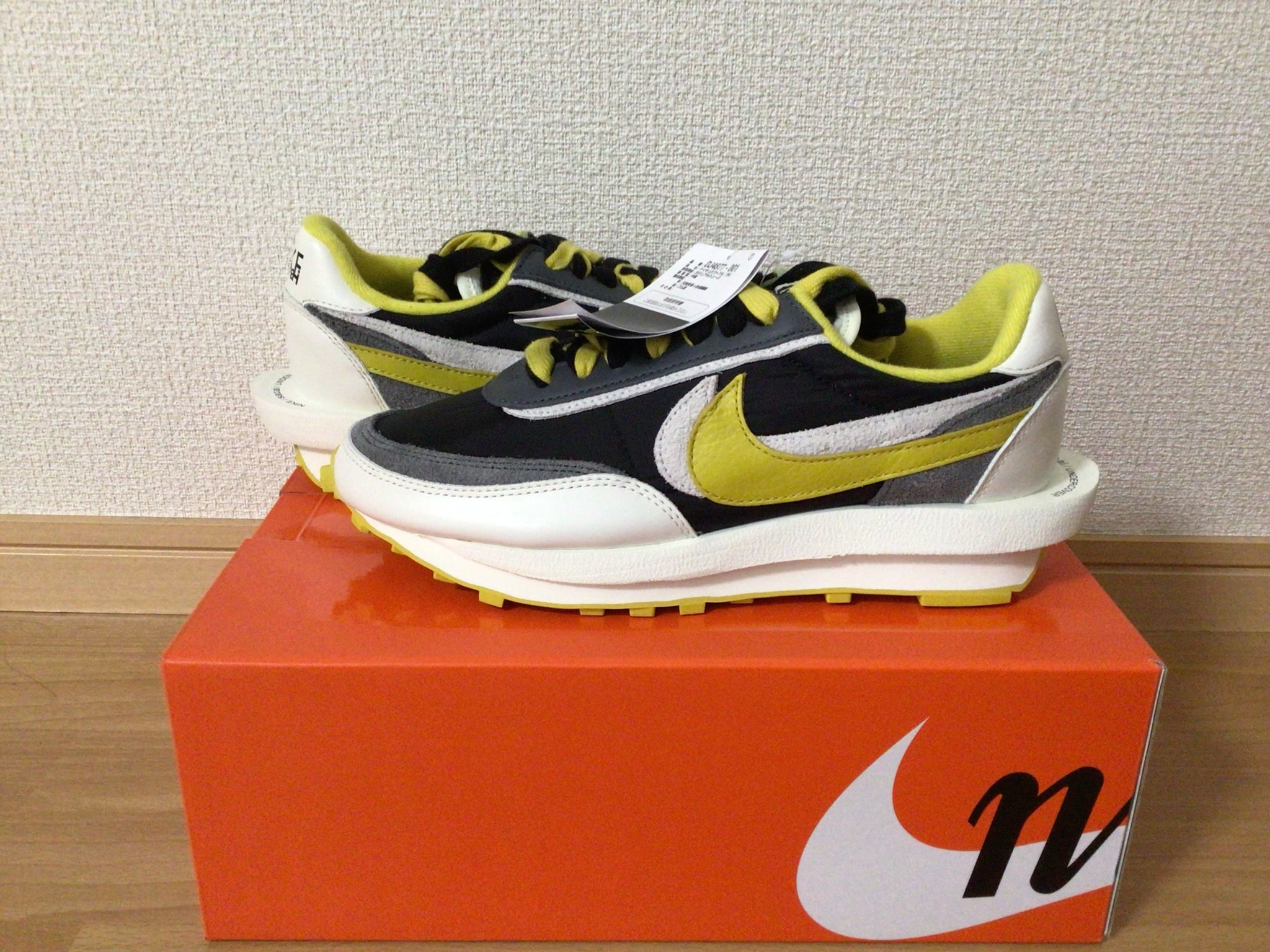UNDERCOVER × sacai × Nike LD Waffle "Black/Sail-Dark Grey-Bright Citron"