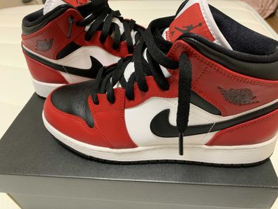 Nike GS Air Jordan 1 Mid "Black/Gym Red-White"