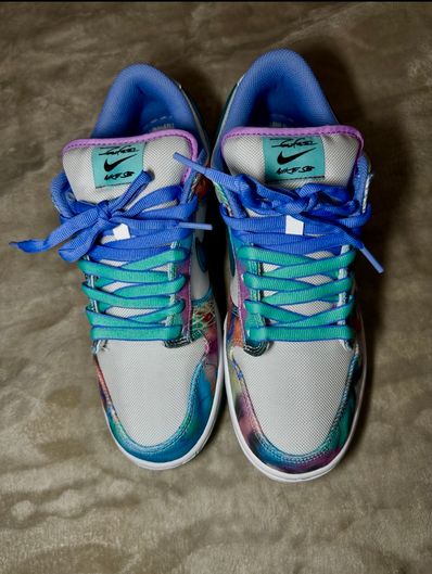 Futura × Nike SB Dunk Low "White and Geode Teal"