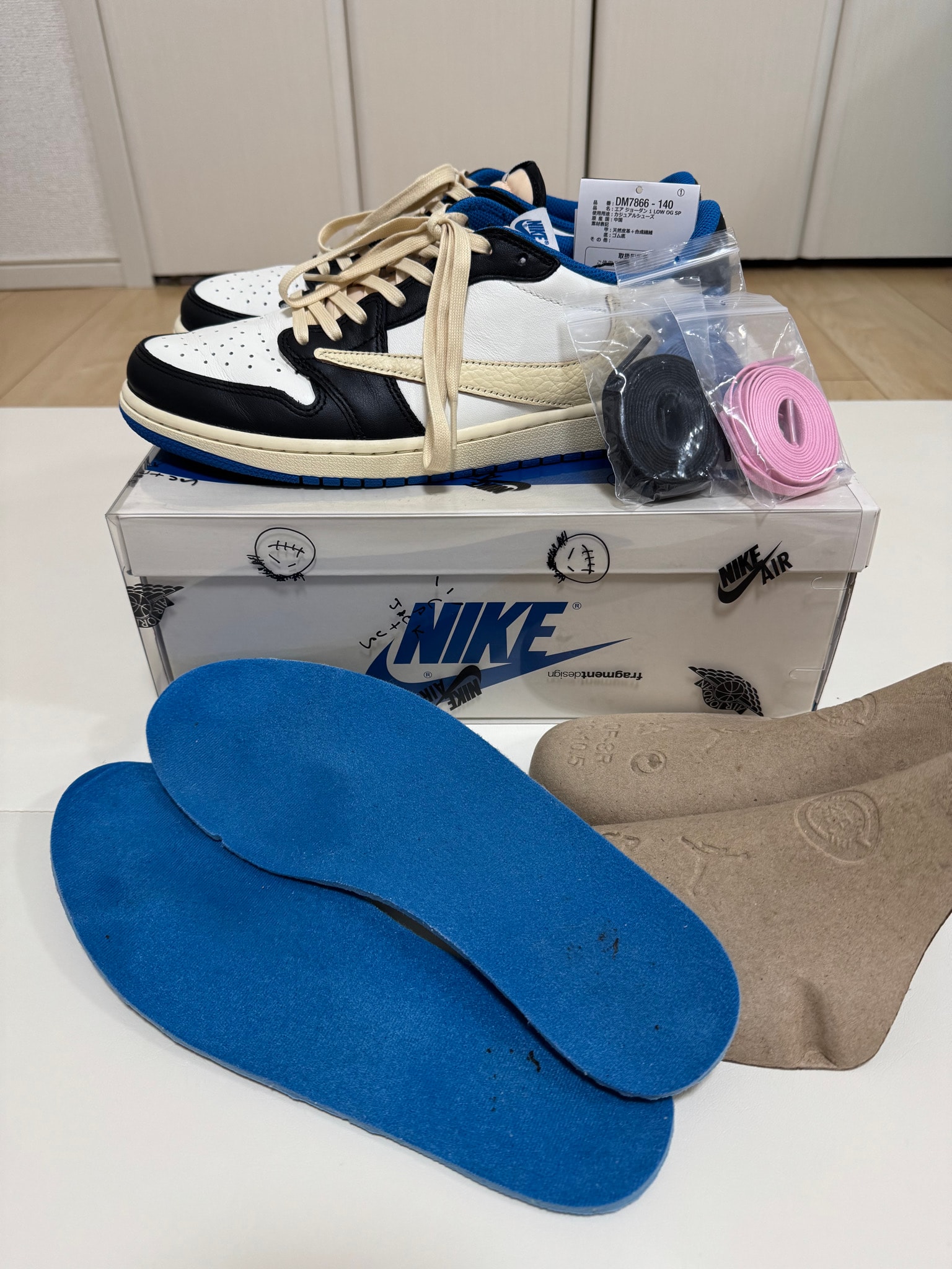 Travis Scott × fragment design × Nike Air Jordan 1 Low OG SP "Military Blue"