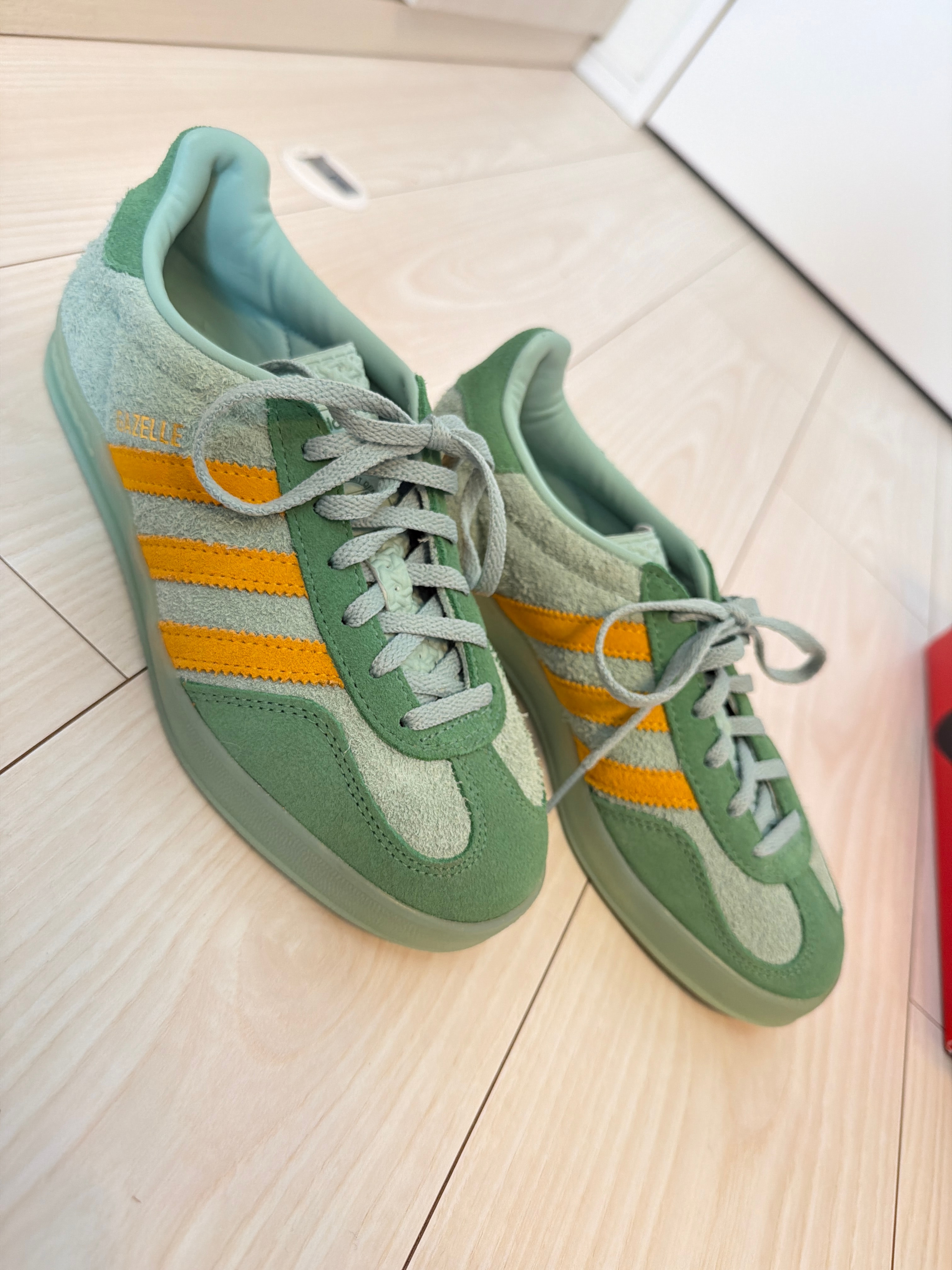 adidas Women's Gazelle Indoor "Hazy Green/Preloved Green/Crew Yellow"