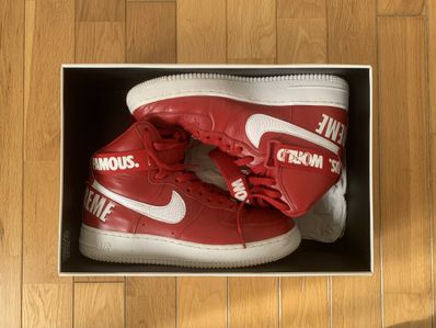 Supreme × Nike Air Force 1 High World Famous "Red"