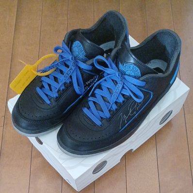 Off-White × Nike Air Jordan 2 Low "Black and Varsity Royal"