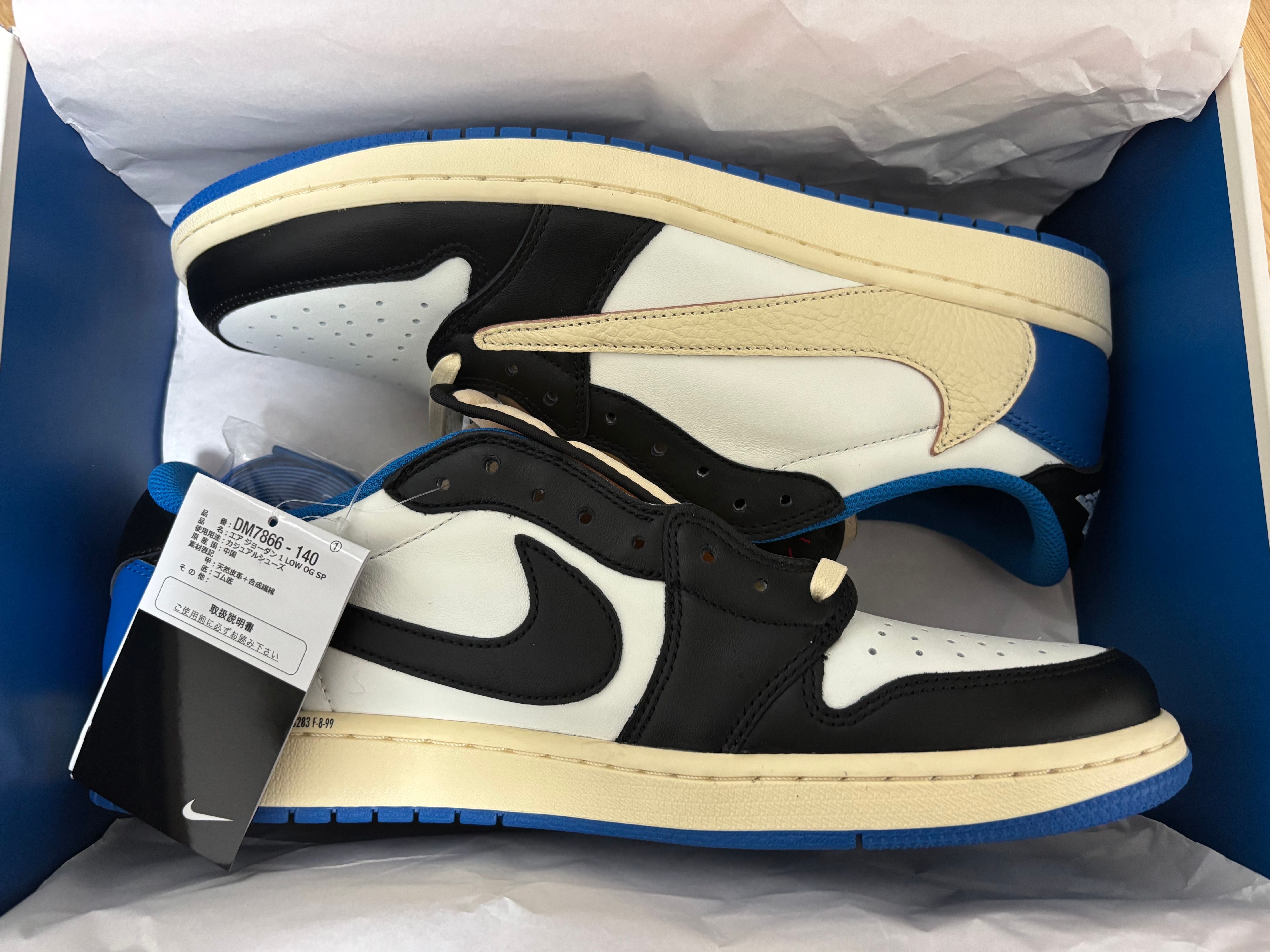 Travis Scott × fragment design × Nike Air Jordan 1 Low OG SP "Military Blue"