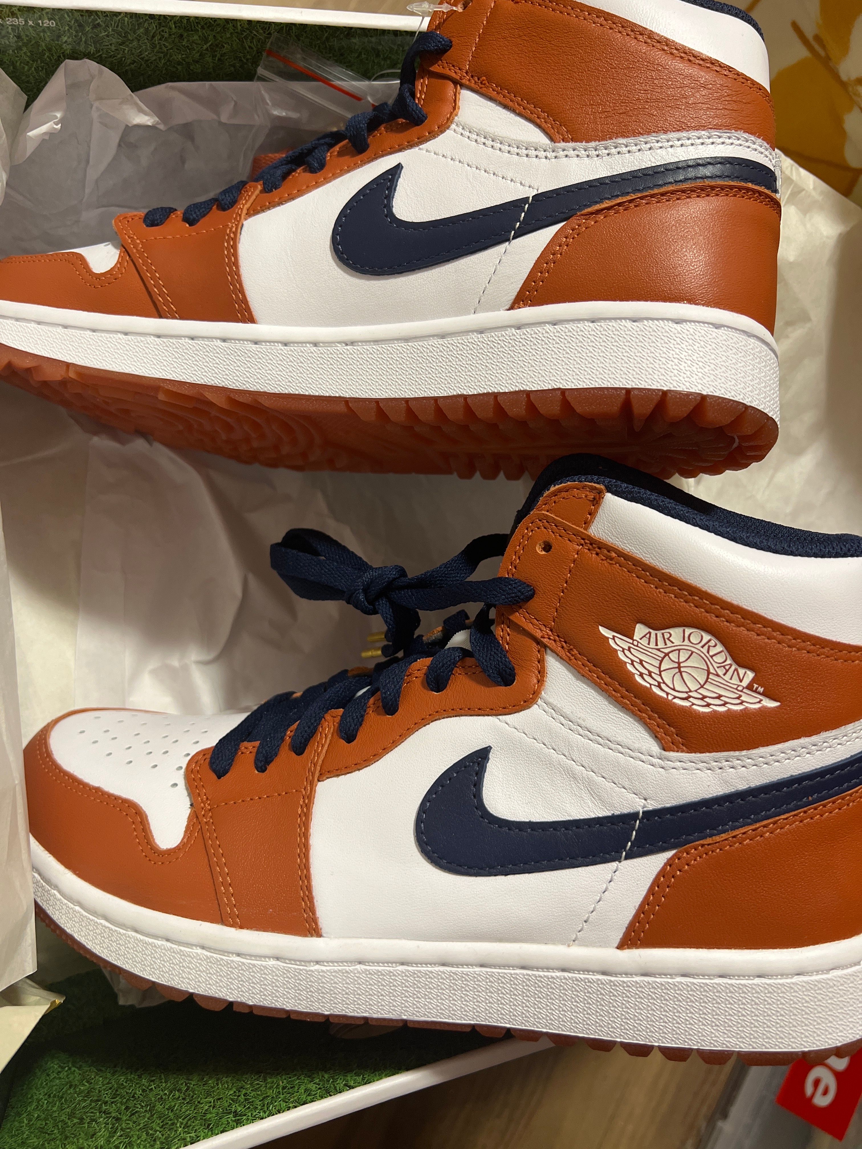 Eastside Golf × Nike Air Jordan 1 High Golf "Burnt Sunrise/Midnight Navy"