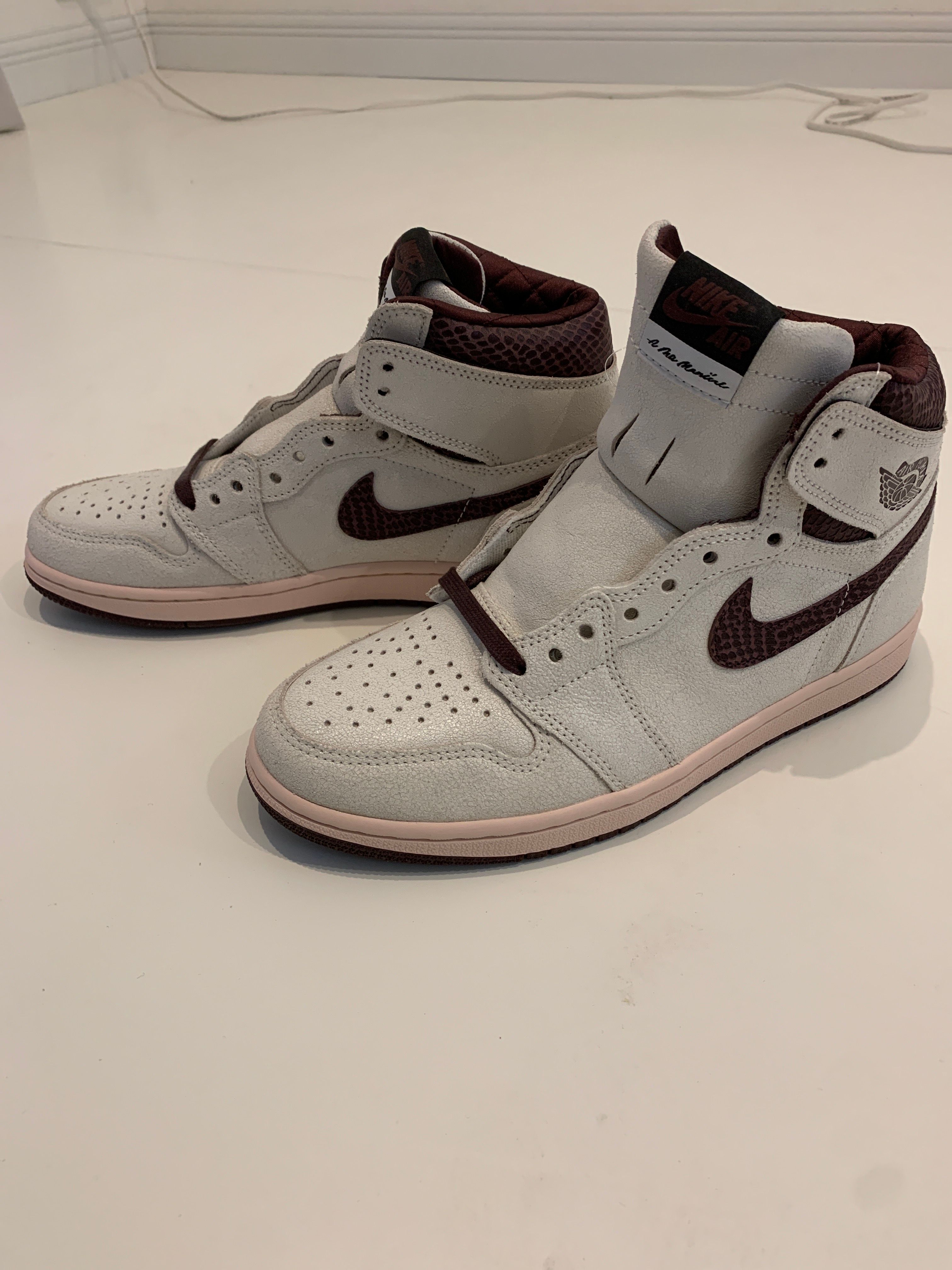 A Ma Maniere × Nike Air Jordan 1 Retro High OG "Sail and Burgundy"