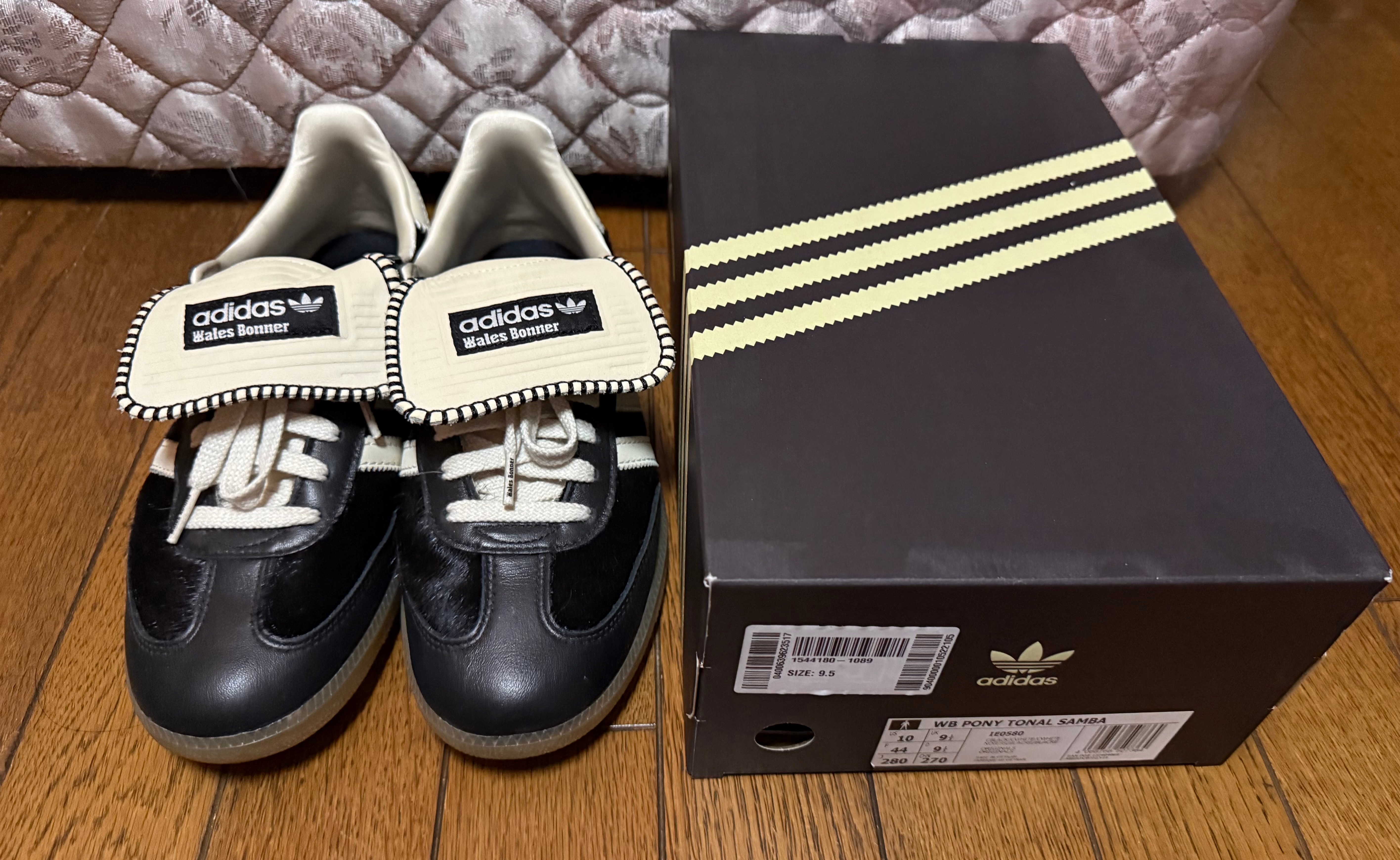 Wales Bonner × adidas Samba Pony Tonal Low "Core Black/Cream White"