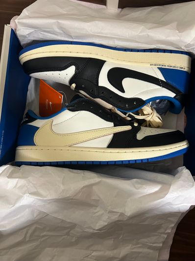 Travis Scott × fragment design × Nike Air Jordan 1 Low OG SP "Military Blue"