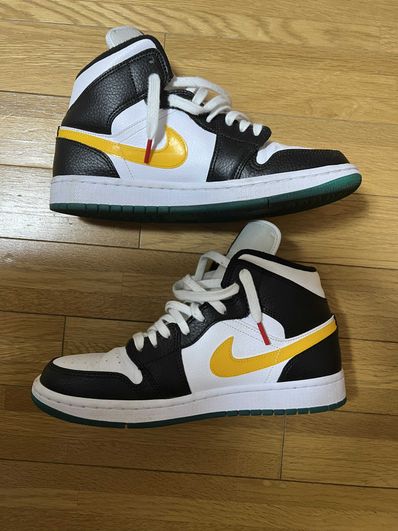 Nike Women's Air Jordan 1 Mid "White/Red/Yellow"