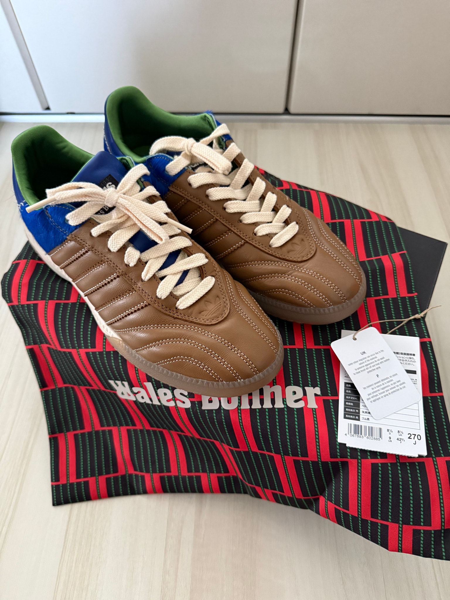 Wales Bonner × adidas Millennium Samba Pony Nappa "Royal Blue/Brown"