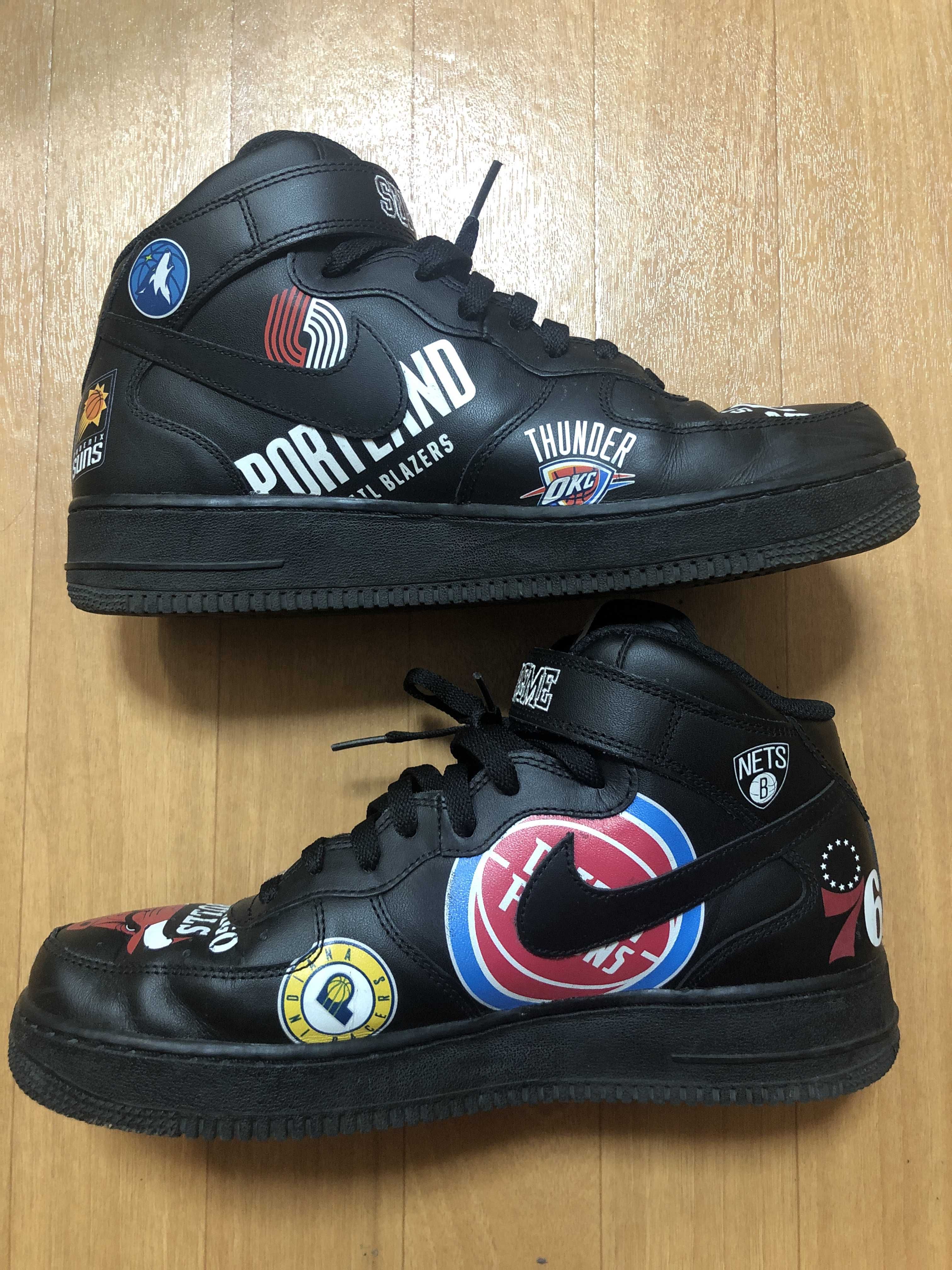 Supreme × NBA × Nike Air Force 1 Mid '07 "Black"