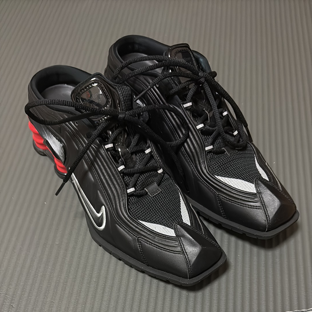 Martine Rose × Nike Women's Shox MR4 "Black/Metallic Silver Comet Red"