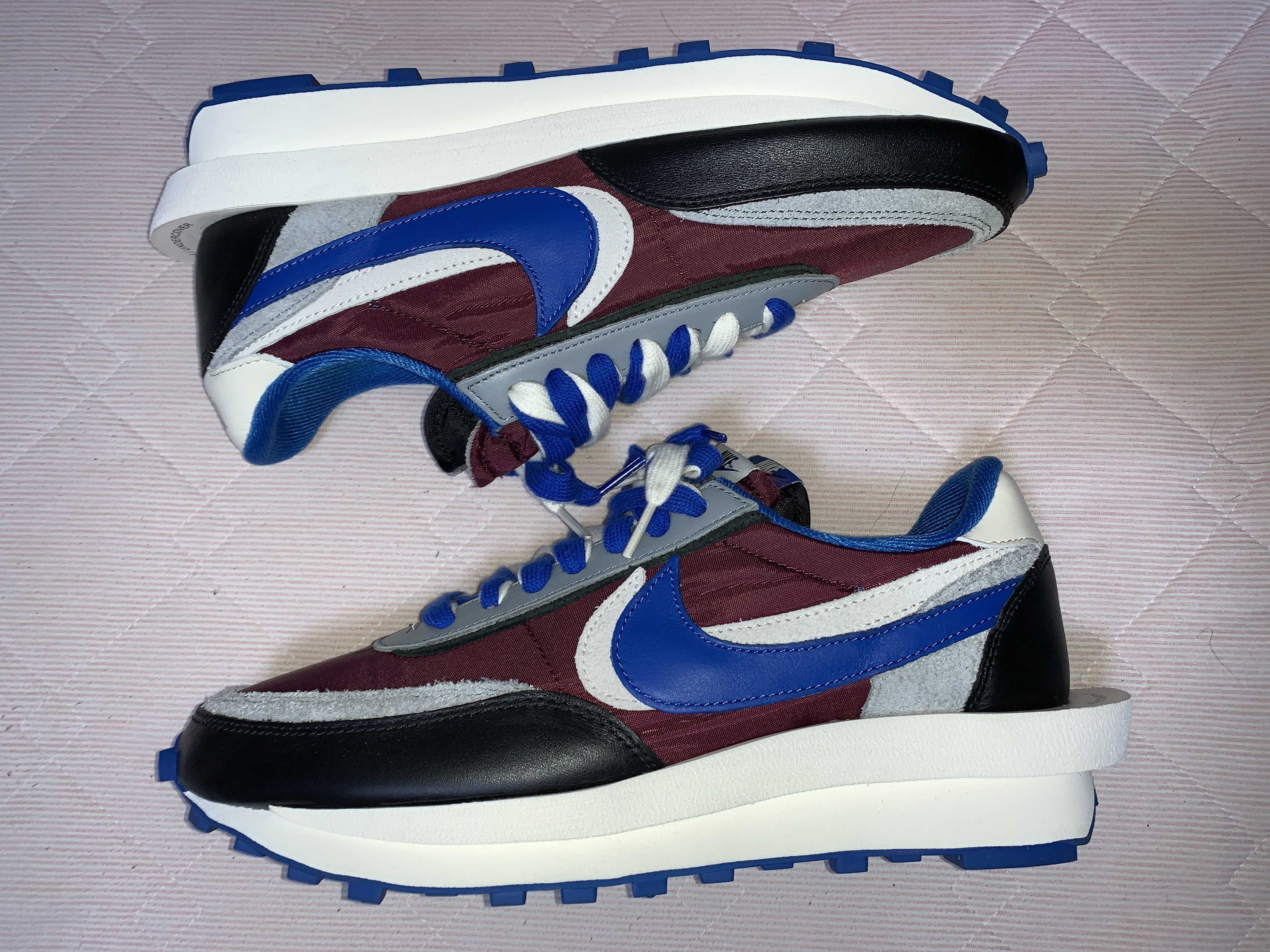 UNDERCOVER × sacai × Nike LD Waffle "Night Maroon/Pale Ivory-Ground Grey-Team Royal"
