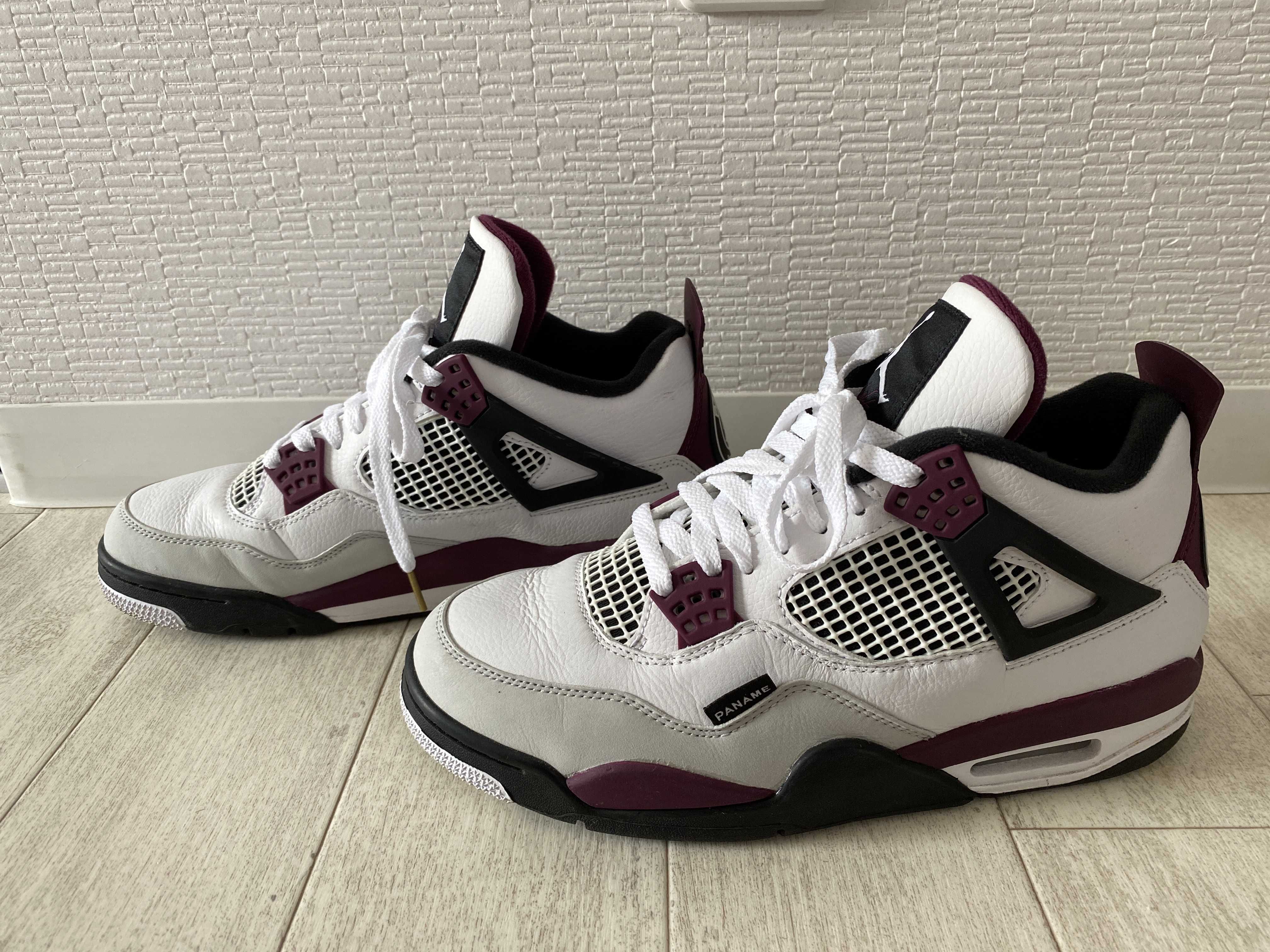 Paris Saint Germain ×Nike Air Jordan 4 Retro "White/Bordeaux/Neutral Gray"
