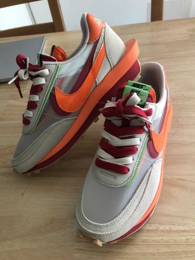CLOT × Sacai × Nike LD Waffle "Orange Blaze"