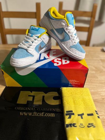FTC × Nike SB Dunk Low "White/Blue"