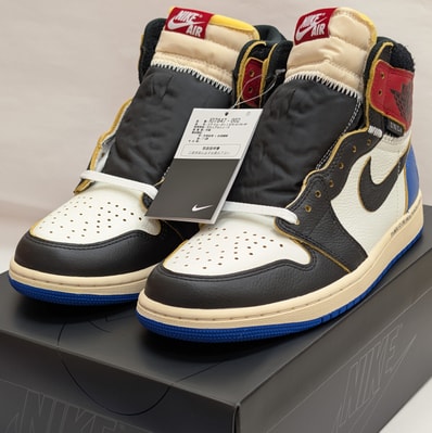 fragment design × UNION × Nike Air Jordan 1 High OG "Black/Varsity Red"