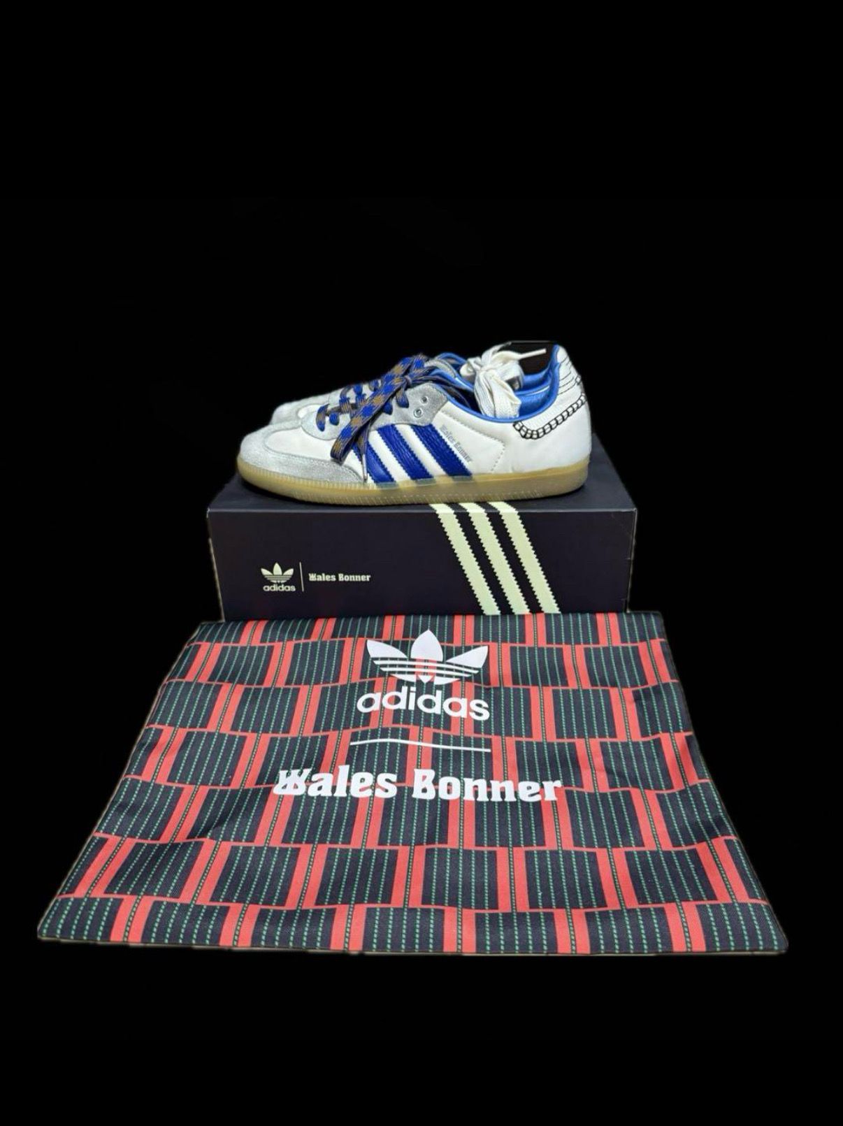 Wales Bonner × adidas Nylon Samba "Wonder Clay/Team Royal Blue/Wonder White"