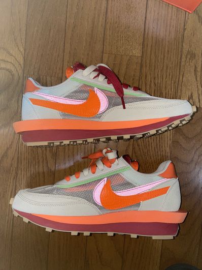 CLOT × Sacai × Nike LD Waffle "Orange Blaze"