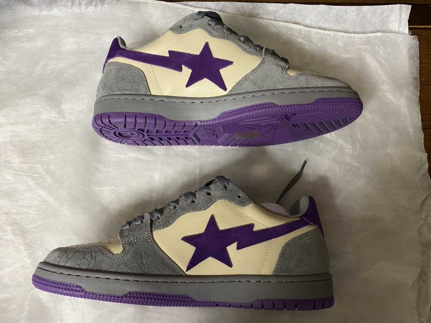 A BATHING APE®︎ COURT STA "Mist Gray/Loyal Purple"