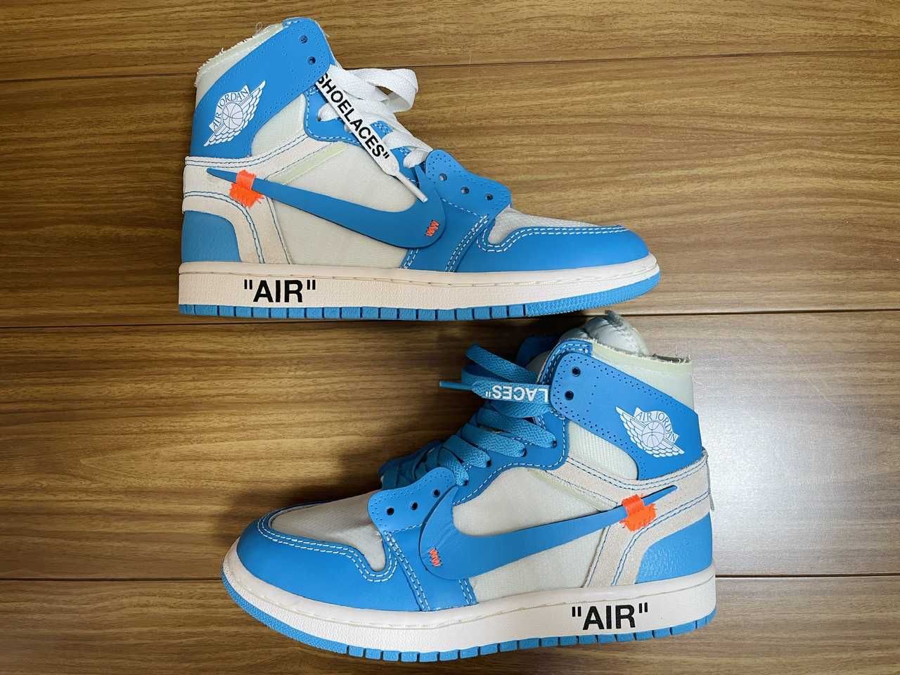 Off-White × Nike Air Jordan 1 High UNC "White/Dark Powder Blue"