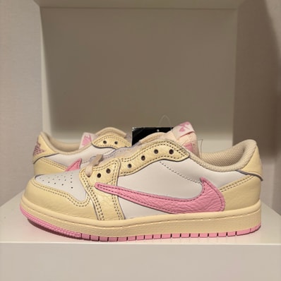 Travis Scott × Nike PS Jordan 1 Low OG SP "Muslin/Shy Pink"