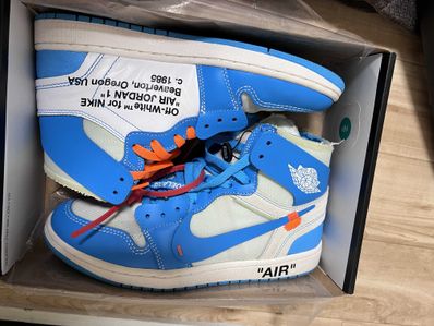 Off-White × Nike Air Jordan 1 High UNC "White/Dark Powder Blue"