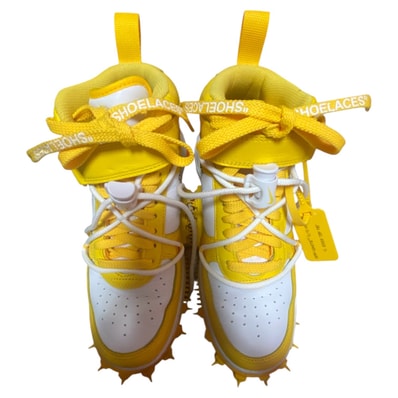 Off-White × Nike Air Force 1 Mid SP LTHR "White and Varsity Maize"