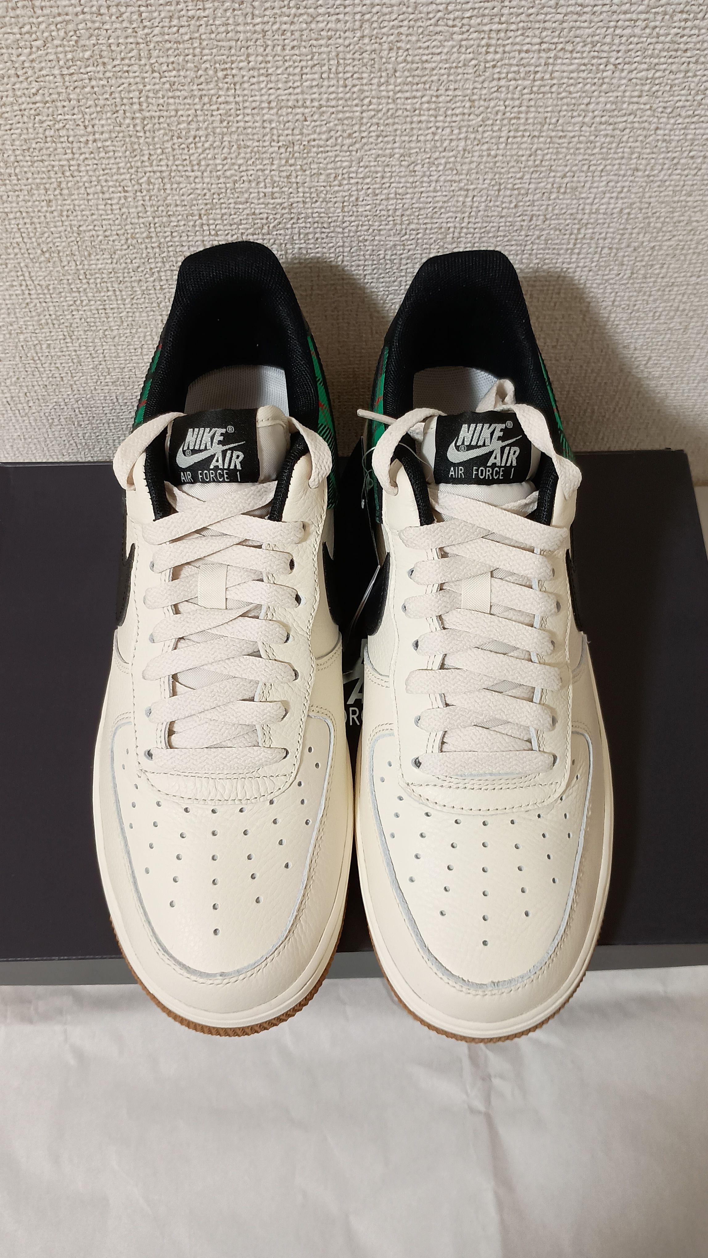 Nike Air Force 1 Low Plaid "Pale Ivory/Black/Stadium Green"