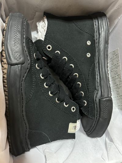 Maison MIHARA YASUHIRO PETERSON OG Sole Canvas High-top Sneaker "Black/Black" (A01FW701)