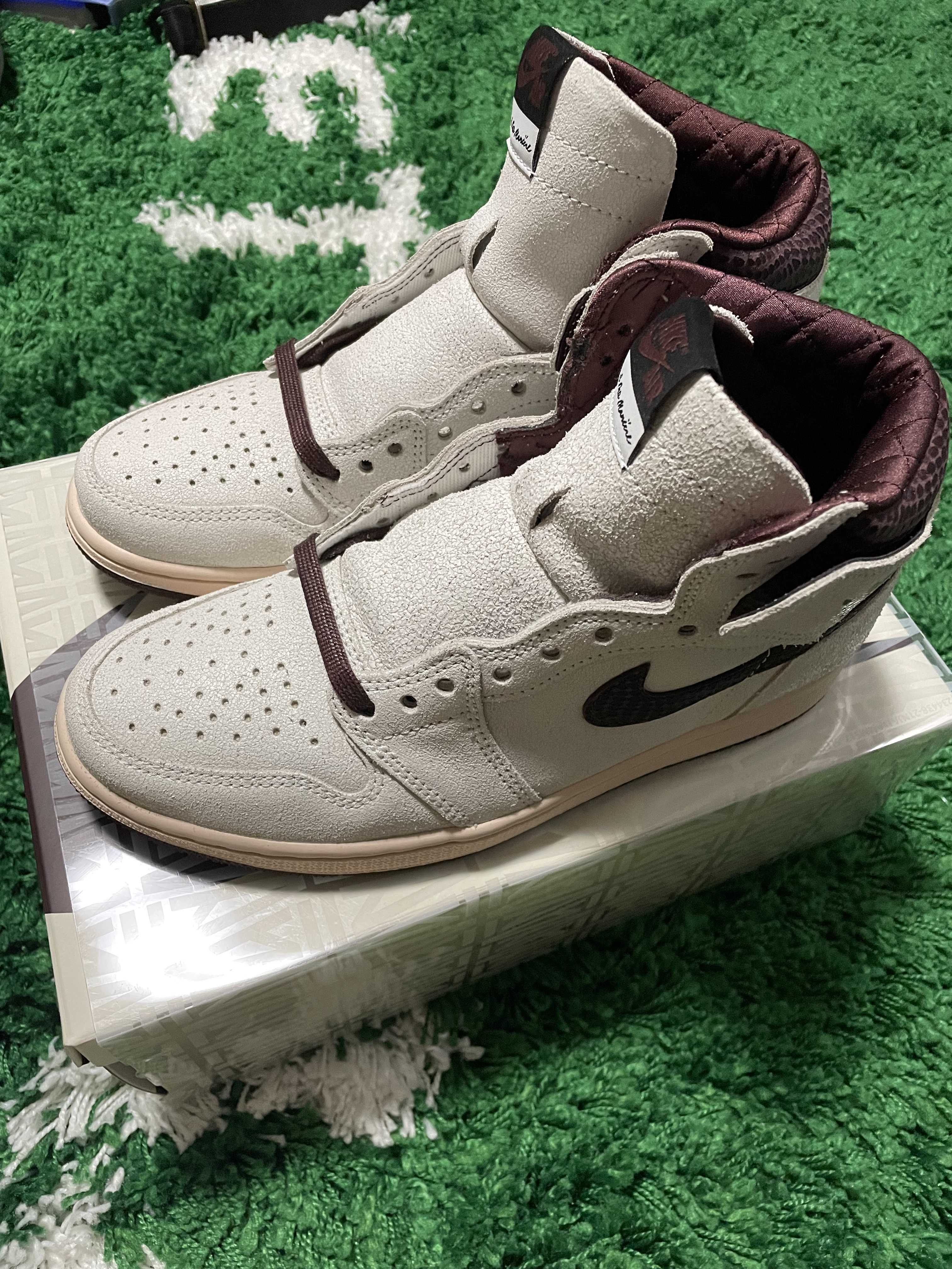 A Ma Maniere × Nike Air Jordan 1 Retro High OG "Sail and Burgundy"