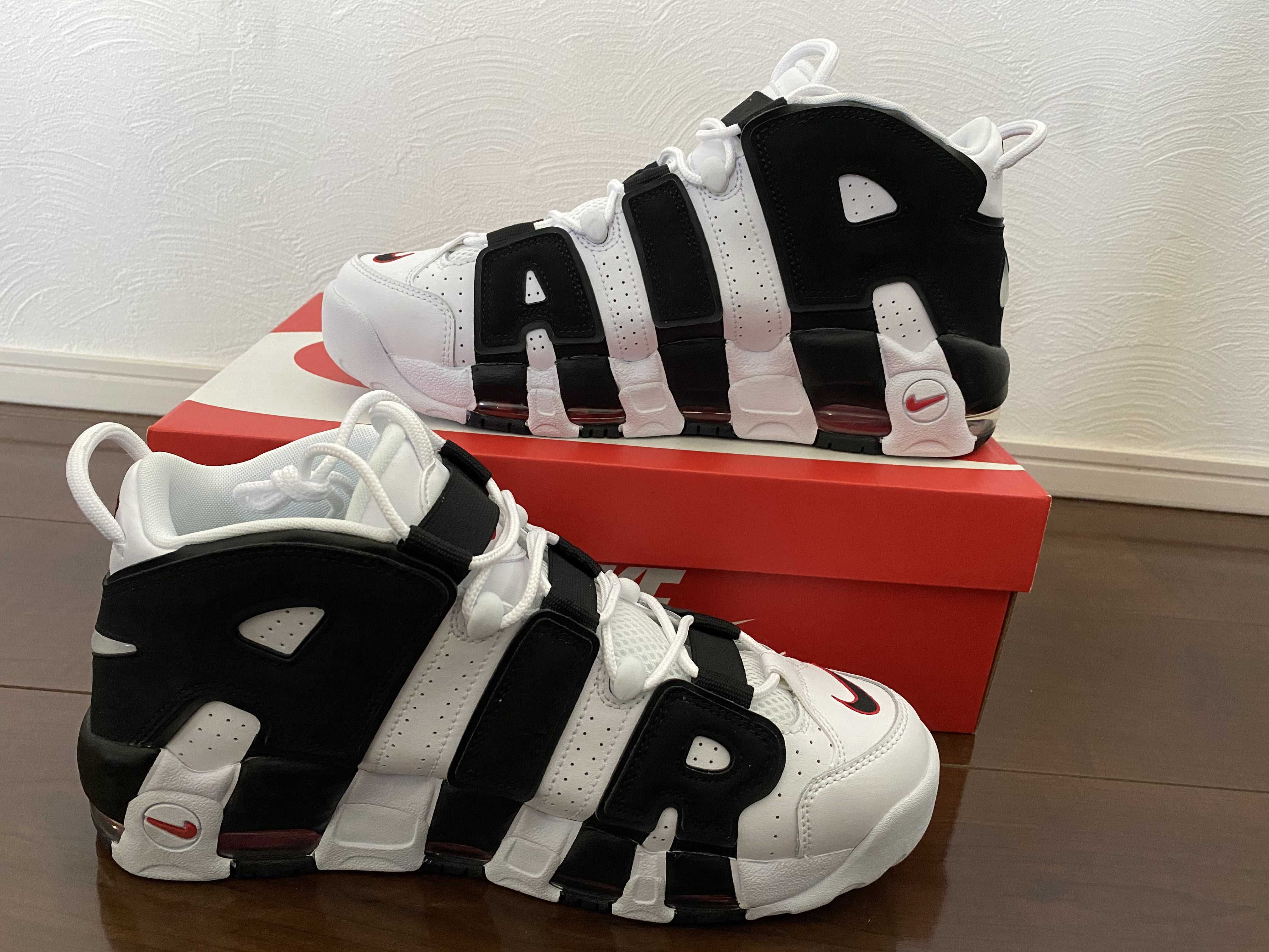 NIKE AIR MORE UPTEMPO "WHITE/BLACK/UNIVERSITY RED"(2020)