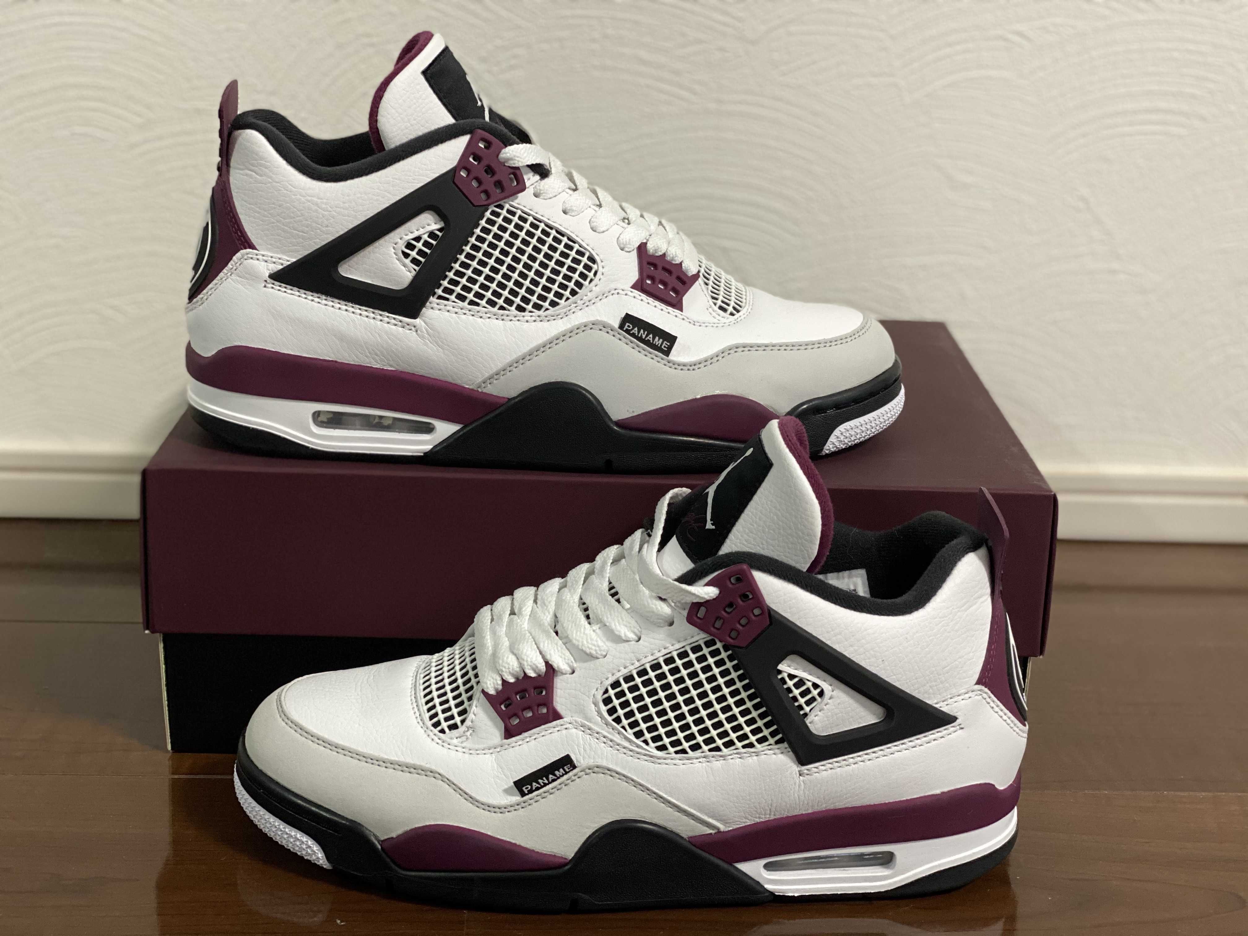 Paris Saint Germain ×Nike Air Jordan 4 Retro "White/Bordeaux/Neutral Gray"