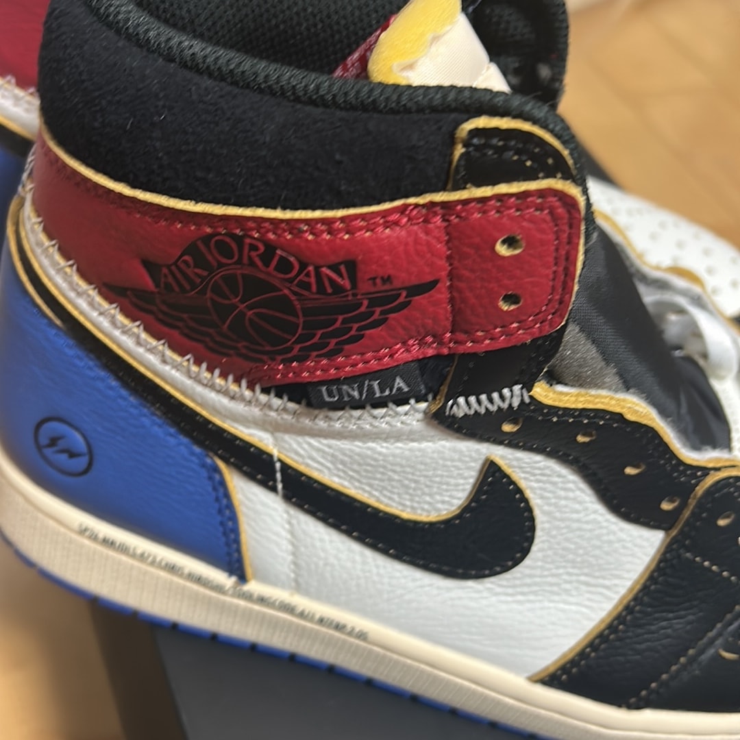 fragment design × UNION × Nike Air Jordan 1 High OG "Black/Varsity Red"