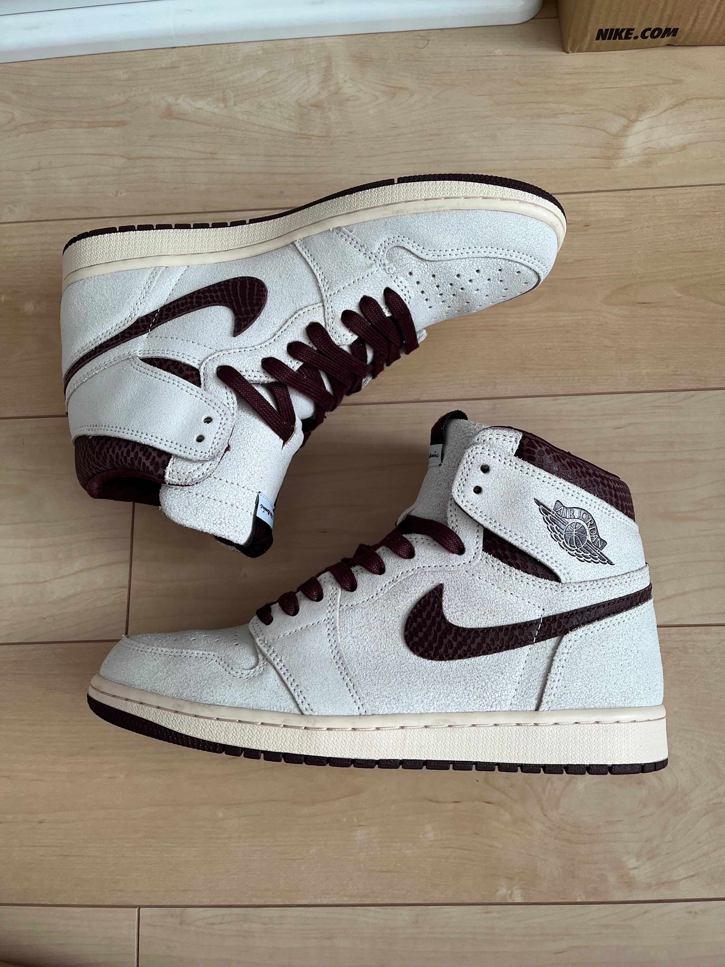 A Ma Maniere × Nike Air Jordan 1 Retro High OG "Sail and Burgundy"