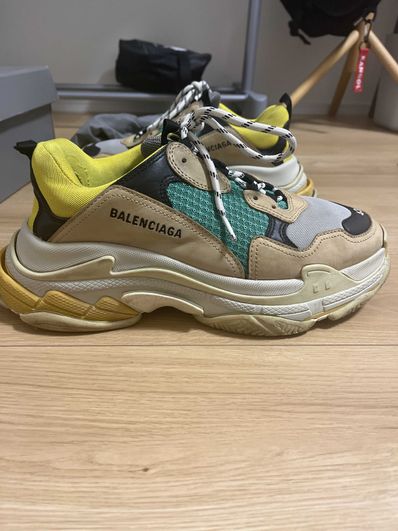 BALENCIAGA Triple S "Beige/Green/Yellow"
