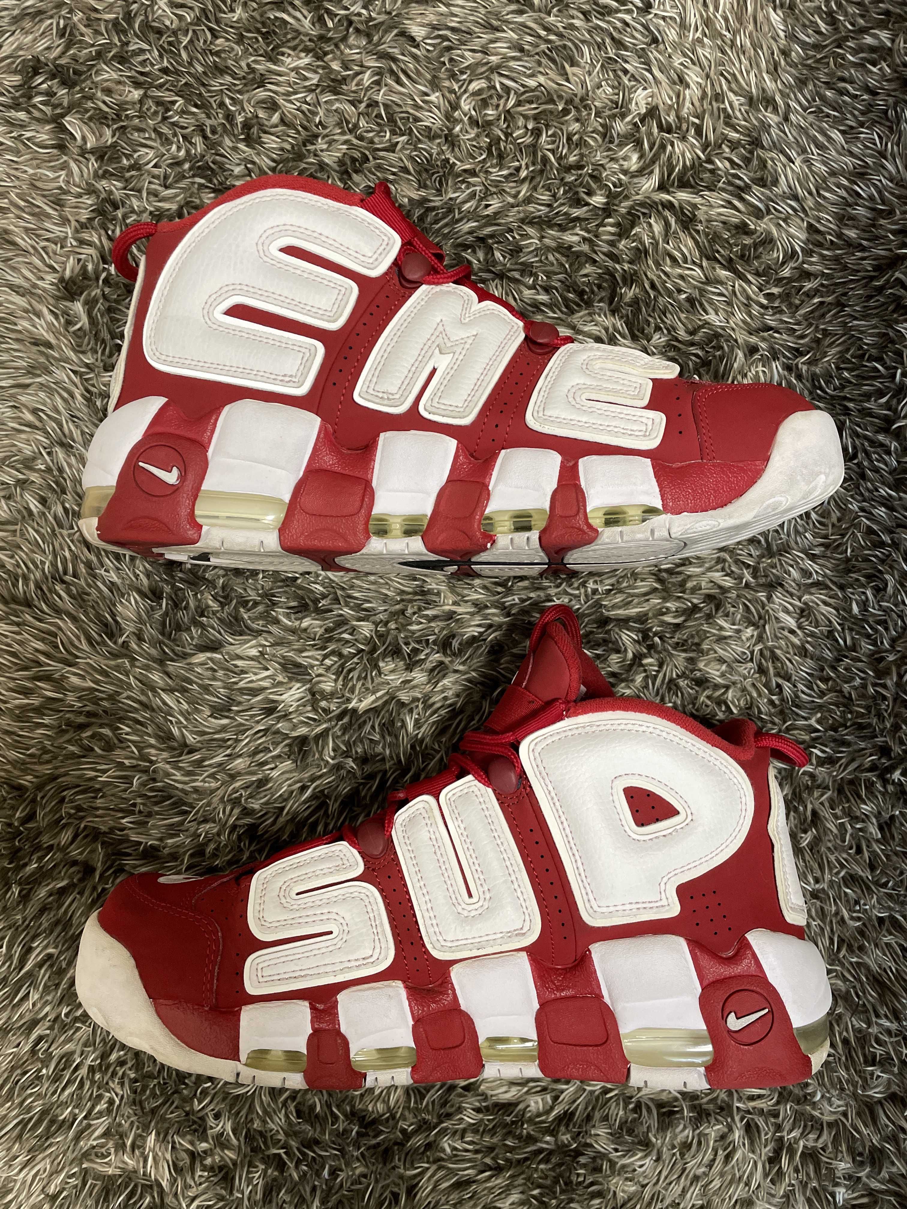 Supreme × Nike Air More Uptempo "White/Red"