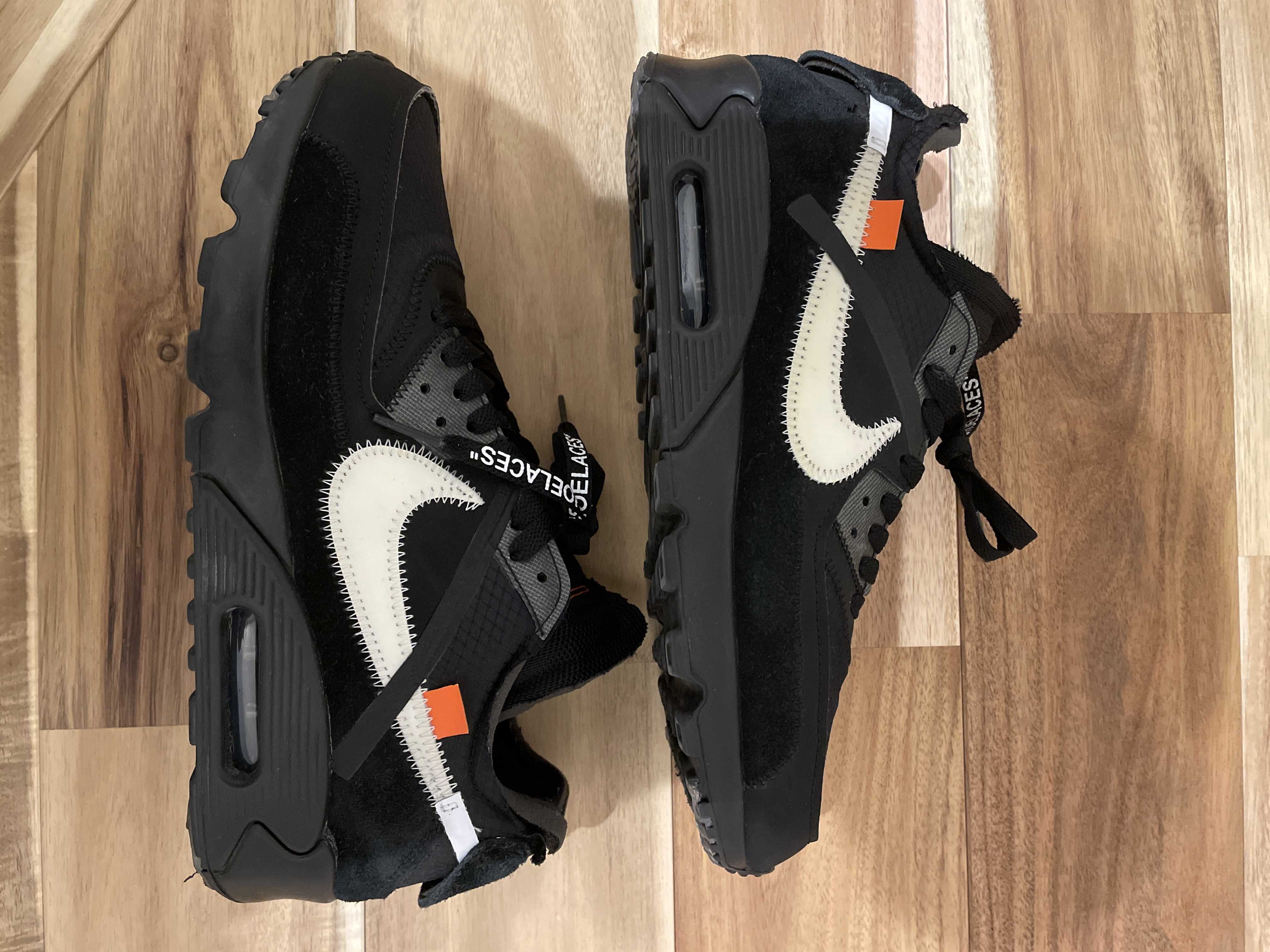 Off-White × Nike Air Max 90 "Black/Black-Cone-White"