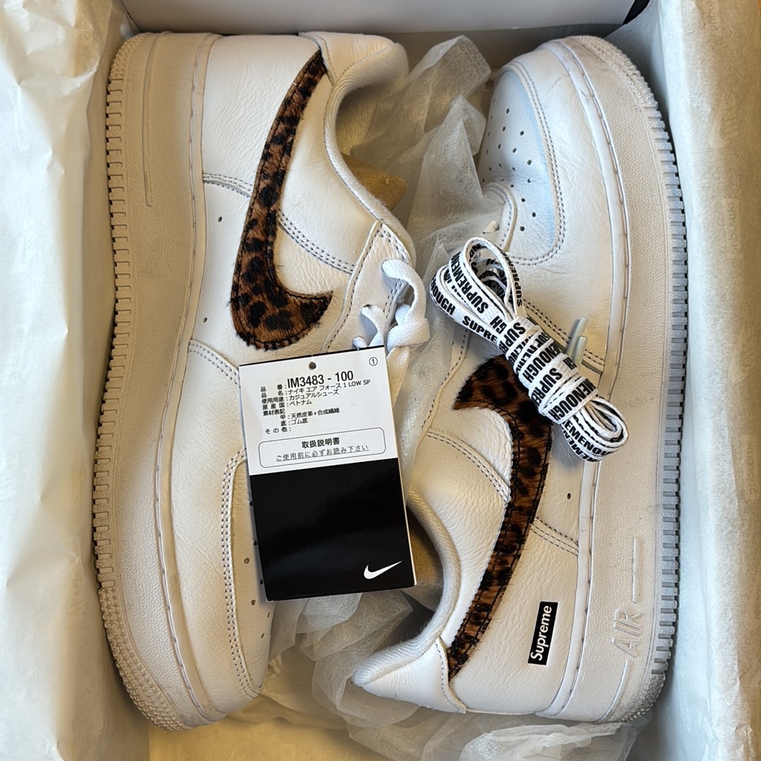 GOODENOUGH × Supreme × Nike Air Force 1 Low "White/Leopard" (25SS Week15)