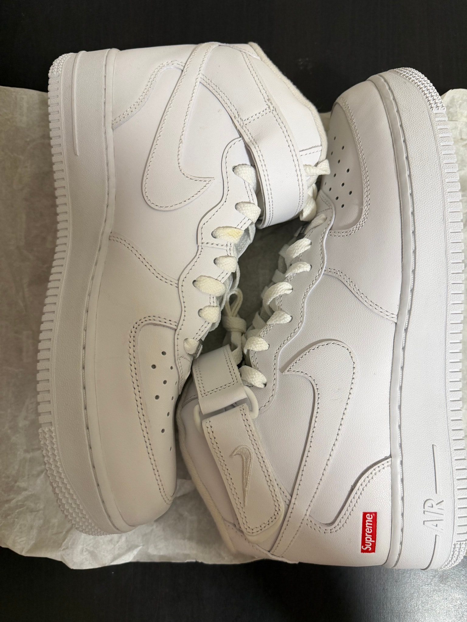 Supreme × Nike Air Force 1 Mid "White" FW24