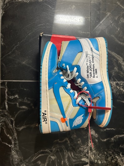 Off-White × Nike Air Jordan 1 High UNC "White/Dark Powder Blue"