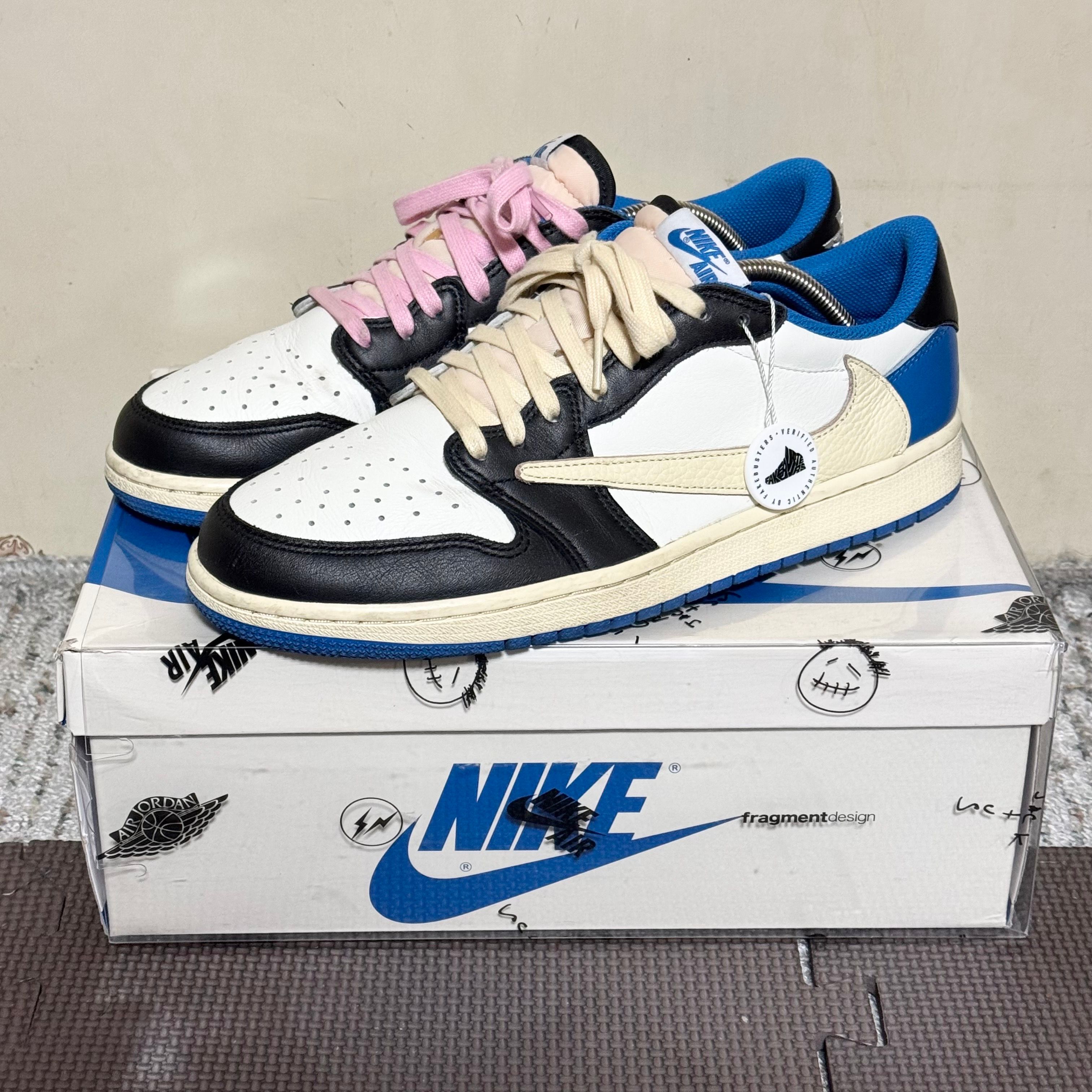Travis Scott × fragment design × Nike Air Jordan 1 Low OG SP "Military Blue"