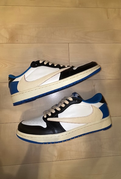 Travis Scott × fragment design × Nike Air Jordan 1 Low OG SP "Military Blue"