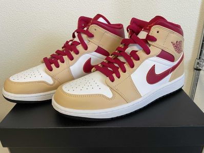 Nike Air Jordan 1 Mid "Beige/Cardinal Red"
