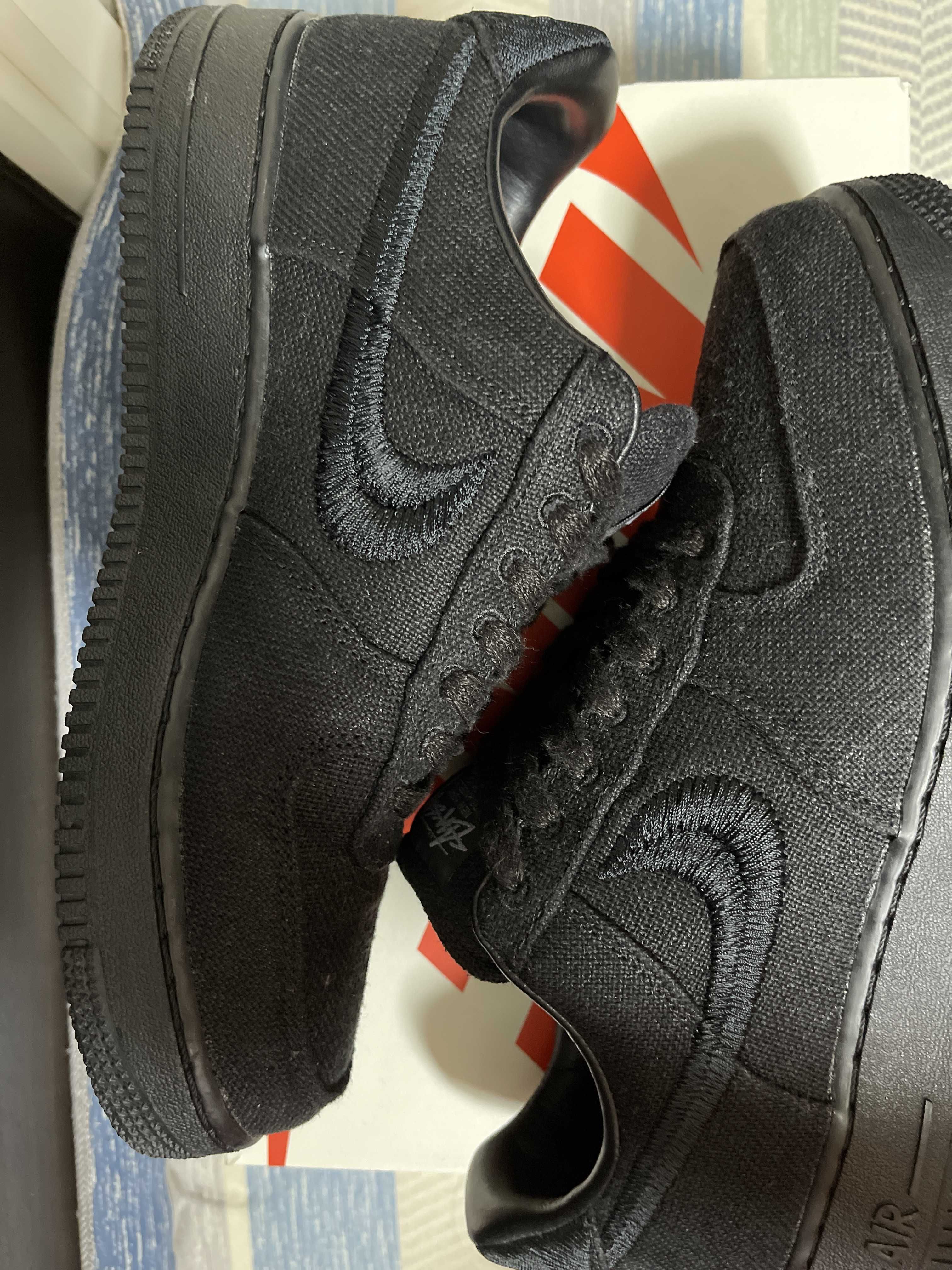 Stussy × Nike Air Force 1 Low "Triple Black"