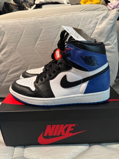 fragment design × Nike Air Jordan 1 Retro High OG "Black/Sport Royal/White"
