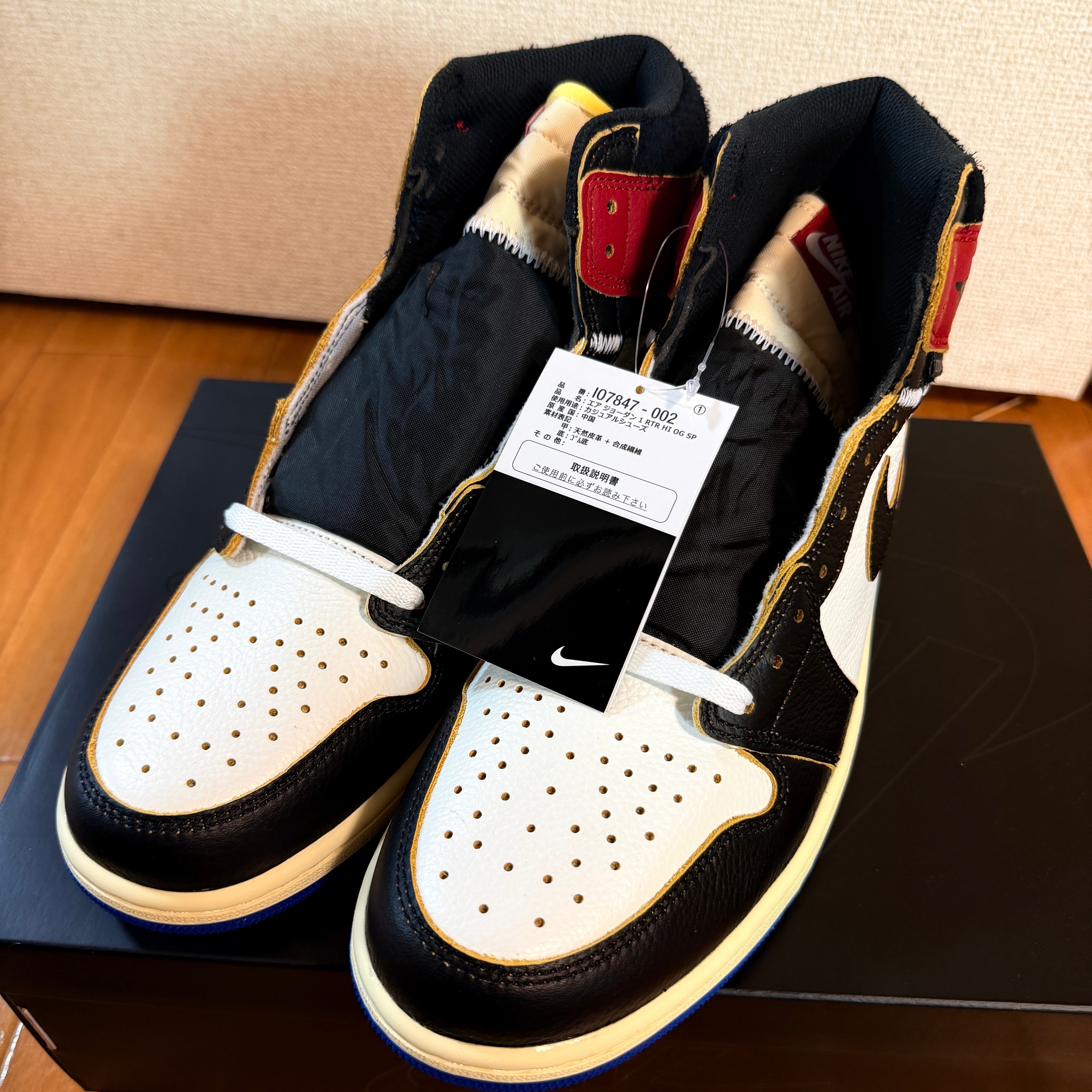 fragment design × UNION × Nike Air Jordan 1 High OG "Black/Varsity Red"
