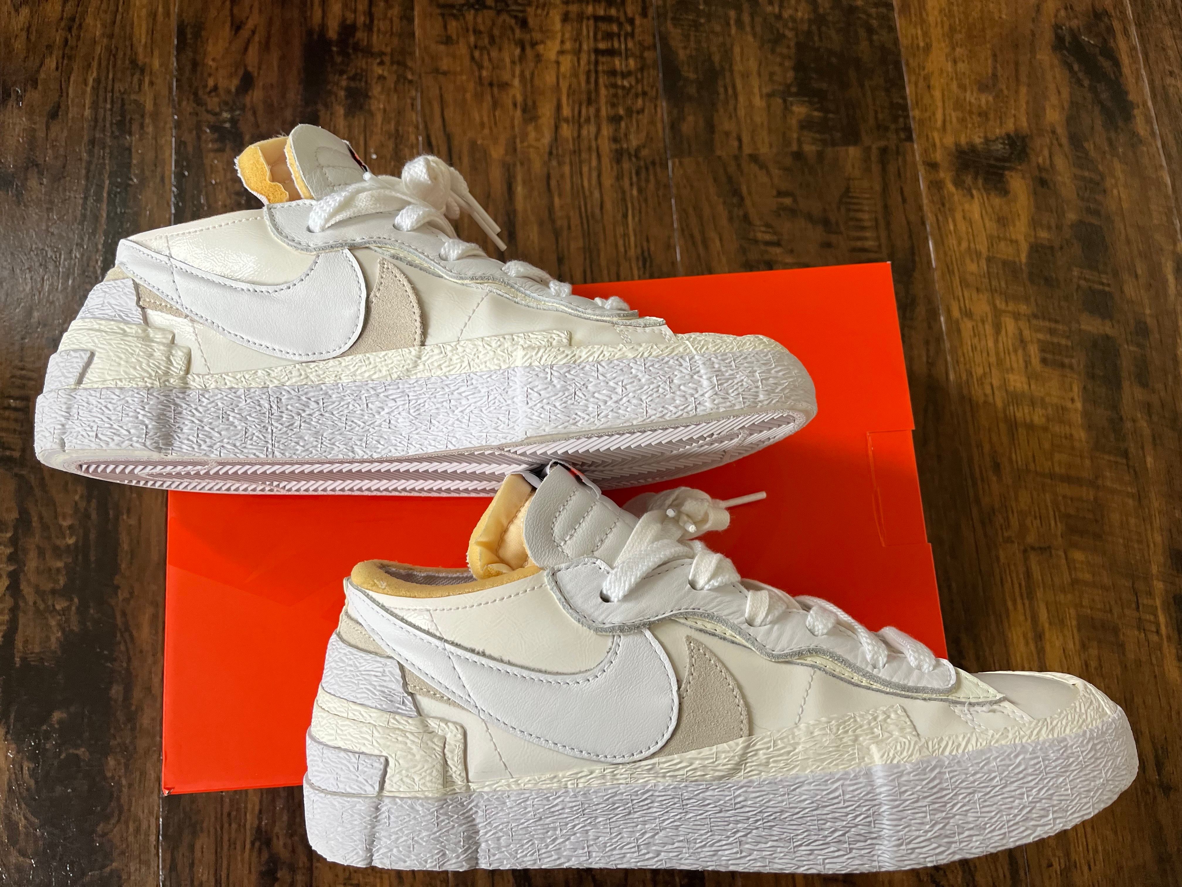 sacai × Nike Blazer Low "White Patent Leather"